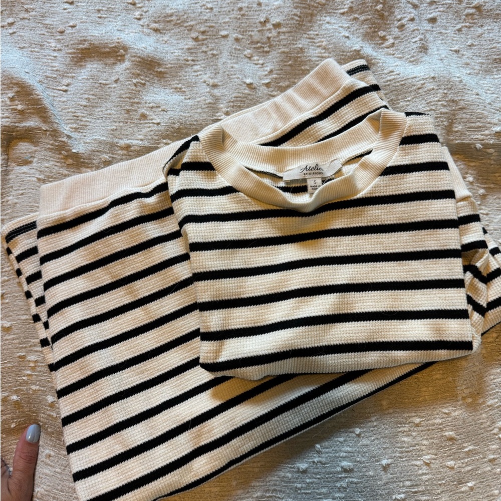 Striped Two Piece Skirt Set